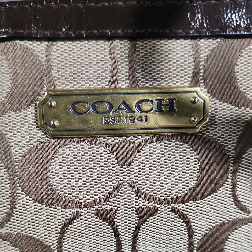 Coach Brown Shoulder Bag with Signature Monogram - Picture 6 of 14
